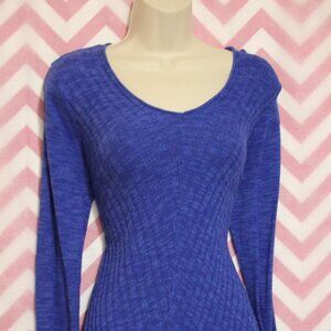 Pretty Blue Asymmetrical Sweater Top Size S